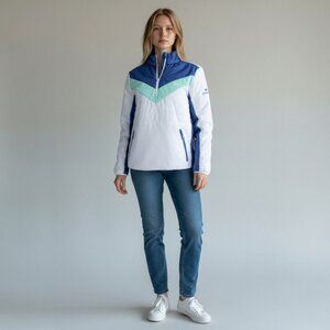 Ralph Lauren RLX women’s golf jacket in white and blue, size medium, brand new w